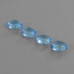 Pedras preciosas de Topázio Azul Suíço natural de 4.57 ct, Corte Oval, Transparente