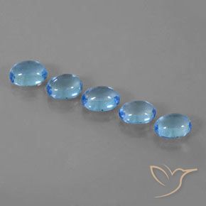 Pedras preciosas de Topázio Azul Suíço natural de 5.58 ct, oval, Transparente