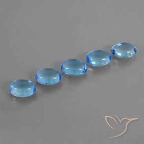 5.00ctw Natural Azul Suíço Topázio, oval, Transparente