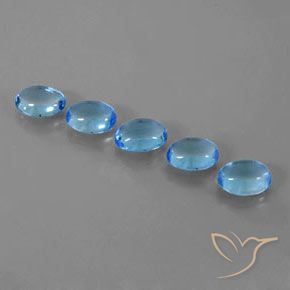 Pedras preciosas de Topázio Azul Suíço natural de 5.00 ct, oval, Transparente