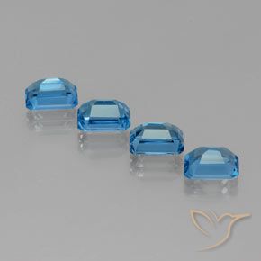 Pedras preciosas de Topázio Azul Suíço natural de 8.03 ct, Corte Octógono / Esmeralda, VVS-VS