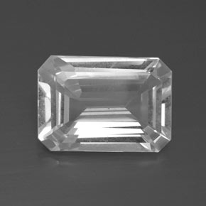 Topázio Branco Natural 7.34ct, Corte Esmeralda, VS