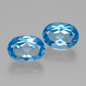 Pedras preciosas de Topázio Azul Suíço natural de 5.54 ct, Corte Oval, VVS
