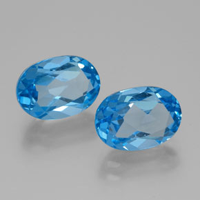 Pedras preciosas de Topázio Azul Suíço natural de 5.54 ct, Corte Oval, VVS