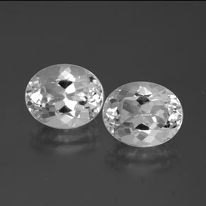 Pedras preciosas de Topázio Branco claro natural de 9.22 ct, Corte Oval, VS
