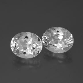 Pedras preciosas de Topázio Branco claro natural de 9.22 ct, Corte Oval, VS