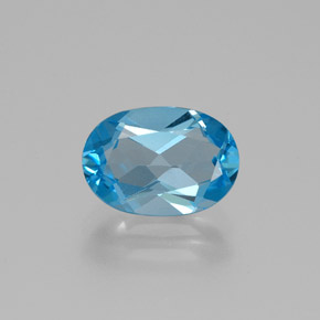 Topázio azul natural 2,41ct, corte oval, VS