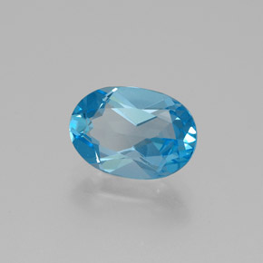 Topázio azul natural 2,41ct, corte oval, VS