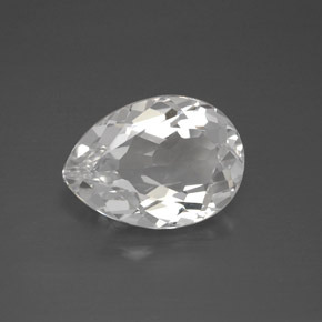 Topázio branco natural 6,90ct, formato de pêra, VVS-VS