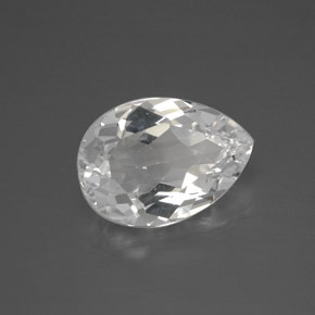 Topázio branco natural 6,90ct, formato de pêra, VVS-VS