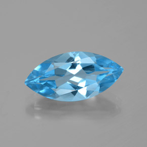 Topázio azul natural 4,59ct, marquise, VVS