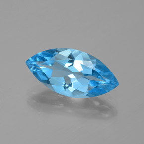 Topázio azul natural 4,59ct, marquise, VVS