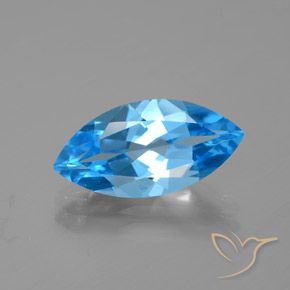Topázio azul natural 4,33ct, marquise, VVS-VS