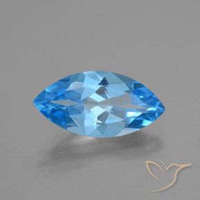 Topázio azul natural 4,33ct, marquise, VVS-VS