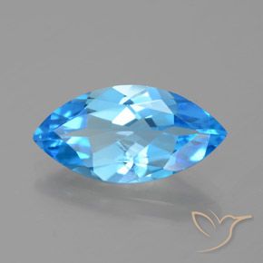 Topázio Azul Suíço Natural 4.31ct, Marquesa, VVS-VS