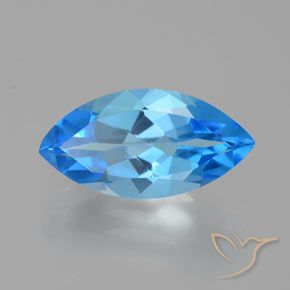 Topázio Azul Suíço Natural 4.71ct, Marquesa, VVS-VS