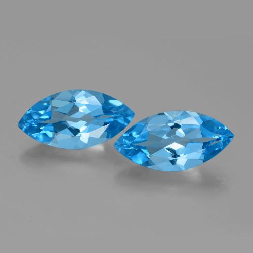 Pedras preciosas de Topázio Azul Suíço natural de 8.80 ct, Marquesa, VVS-VS