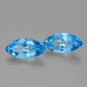 Pedras preciosas de Topázio Azul Suíço natural de 8.80 ct, Marquesa, VVS-VS
