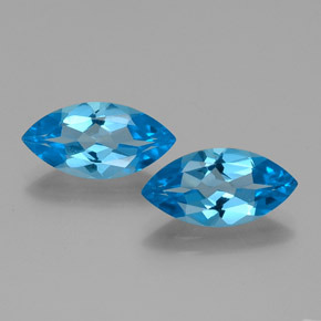 Pedras preciosas de topázio azul natural de 8,16 ct, marquise, VVS