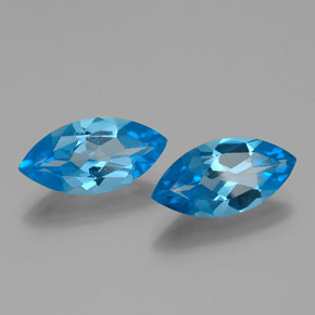 Pedras preciosas de topázio azul natural de 8,16 ct, marquise, VVS