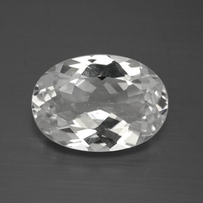 Topázio branco natural 4,73ct, corte oval, VS