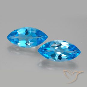 8.87ctw Natural Azul Suíço Topázio, Marquesa, VVS