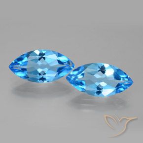 7.87ctw Natural Azul Suíço Topázio, Marquesa, VVS-VS