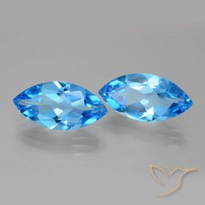 Pedras preciosas de Topázio Azul Suíço natural de 7.87 ct, Marquesa, VVS-VS