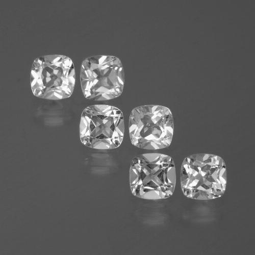 Pedras preciosas de topázio branco natural de 3,14 ct, almofada cortada, VVS-VS