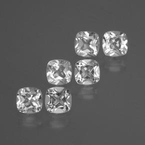 Pedras preciosas de topázio branco natural de 3,14 ct, almofada cortada, VVS-VS