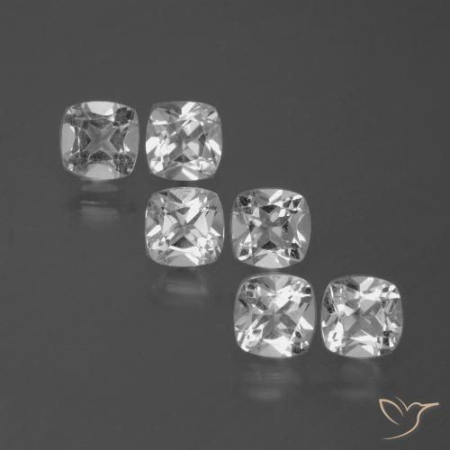 2.92ctw Natural Branco claro Topázio, Almofada, VVS-VS