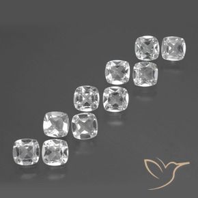Pedras preciosas de Topázio Branco claro natural de 4.17 ct, Almofada, VVS-VS