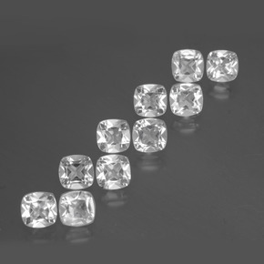 Pedras preciosas de Topázio Branco natural de 4.65 ct, Almofada cortada, VVS-VS