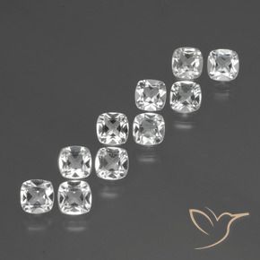 Pedras preciosas de Topázio Branco natural de 4.69 ct, Almofada, VVS-VS
