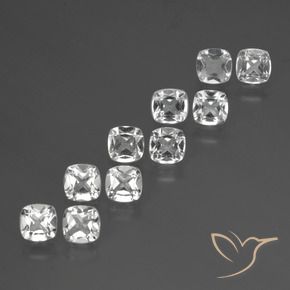 Pedras preciosas de Topázio Branco claro natural de 4.48 ct, Almofada, VVS-VS