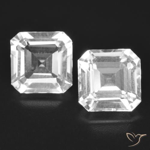 Pedras preciosas de Topázio Branco claro natural de 6.23 ct, Corte Octógono / Esmeralda, VVS-VS