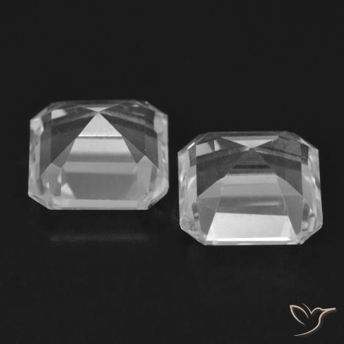Pedras preciosas de Topázio Branco claro natural de 6.23 ct, Corte Octógono / Esmeralda, VVS-VS
