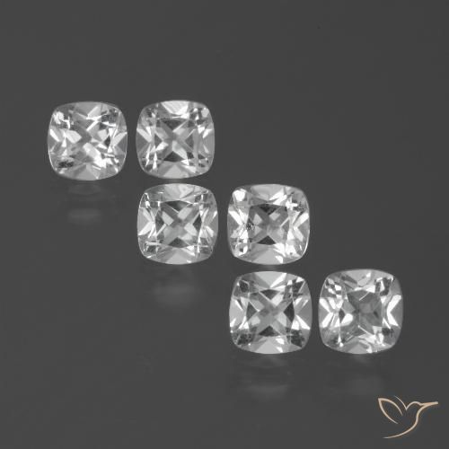 2.92ctw Natural Branco claro Topázio, Almofada, VVS-VS