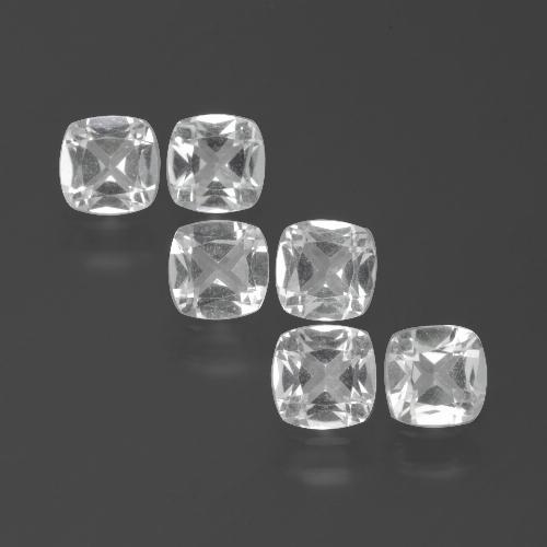 Pedras preciosas de topázio branco natural de 2,60 ct, almofada cortada, VVS-VS
