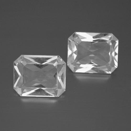 Pedras preciosas de topázio branco natural de 6,68 ct, corte esmeralda, VVS-VS