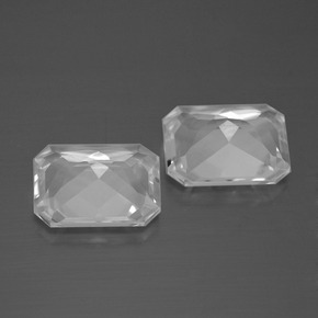 Pedras preciosas de topázio branco natural de 6,68 ct, corte esmeralda, VVS-VS