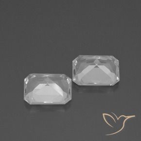Pedras preciosas de Topázio Branco natural de 7.55 ct, Corte Octógono / Esmeralda, VVS
