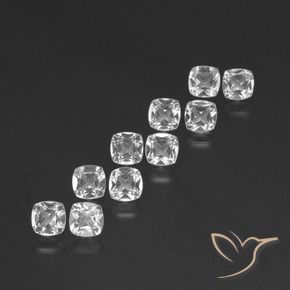 Pedras preciosas de Topázio Branco claro natural de 4.47 ct, Almofada, VVS-VS