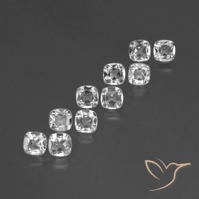 Pedras preciosas de Topázio Branco claro natural de 4.51 ct, Almofada, VVS-VS
