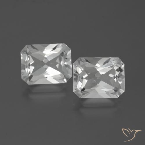 Pedras preciosas de Topázio Branco natural de 7.52 ct, Corte Esmeralda, VVS