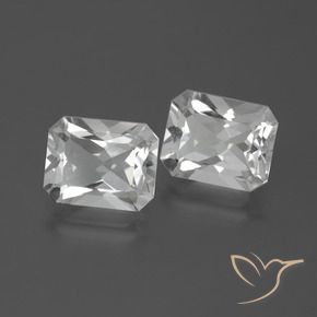 Pedras preciosas de Topázio Branco natural de 7.52 ct, Corte Esmeralda, VVS