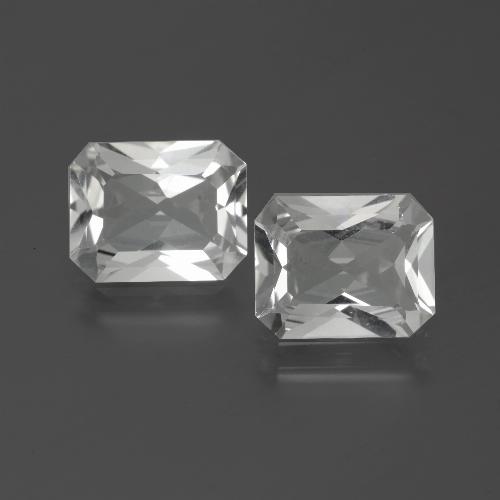 Pedras preciosas de Topázio Branco natural de 6.66 ct, Corte Esmeralda, VVS