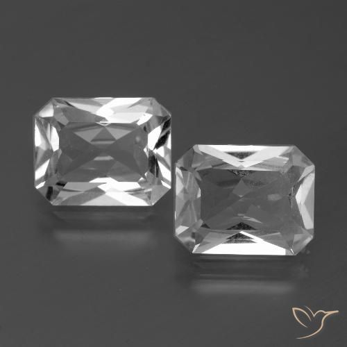 6.61ctw Natural Branco claro Topázio, Corte Esmeralda, VVS