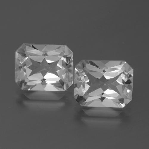 Pedras preciosas de topázio branco natural de 7,43 ct, corte esmeralda, VVS