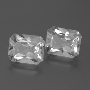 Pedras preciosas de topázio branco natural de 7,43 ct, corte esmeralda, VVS